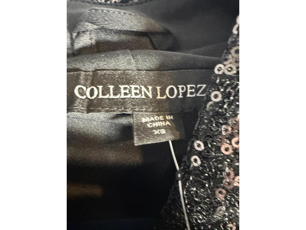 NWT Colleen Lopez Black Sequin Moto Jacket Sparkly Blazer Size XS - Picture 5 of 7